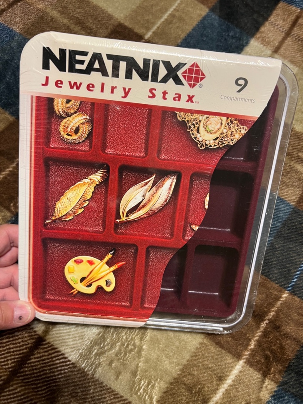 Jewelry Stax 9-Compartment Red Jewelry Organizer